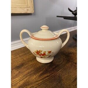 Vintage Universal Cambridge National Brotherhood Pottery Bittersweet Sugar Bowl